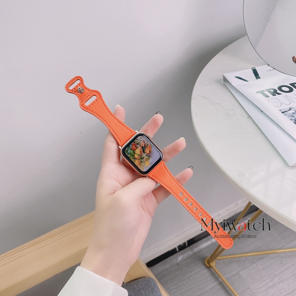 Dây Đeo Bằng Da Dành Cho iWatch Series 8 7 SE 6 5 4 3 41mm 45mm 40mm 44mm 38mm 42mm