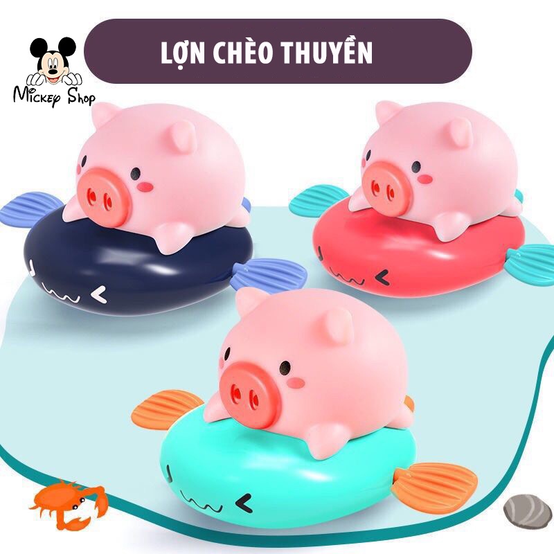 Đồ chơi nhà tắm lợn chèo thuyền phun nước được các bé ưa thích