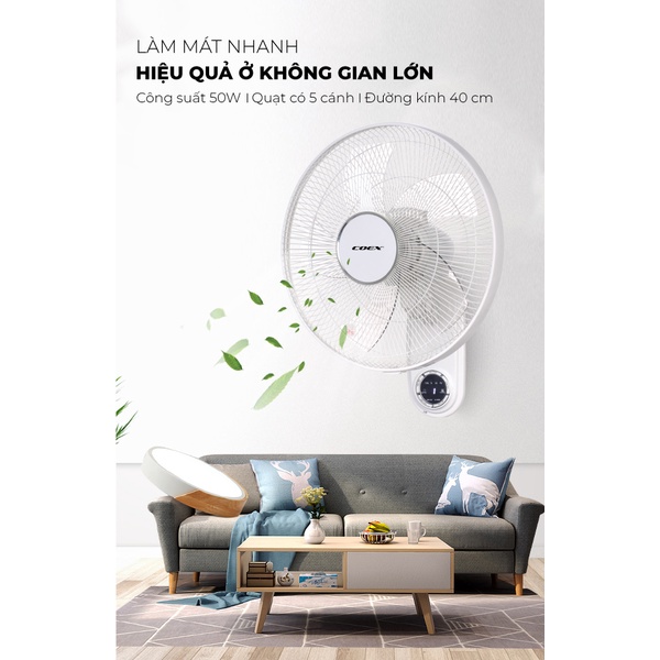 Quạt treo tường Coex CW-7210A - Điều khiển từ xa