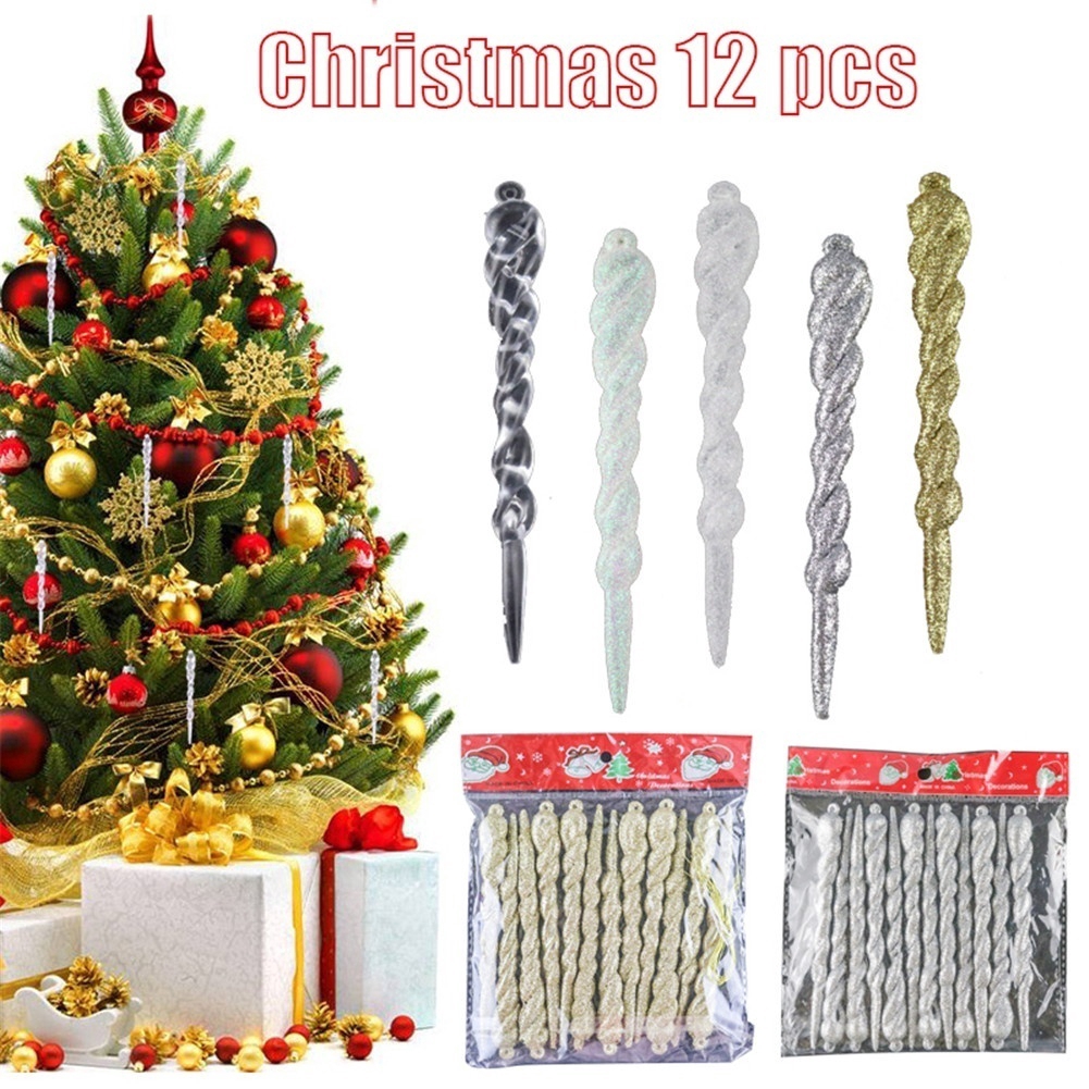 12 cây đá giả 5 màu dùng trang trí cây thông noel