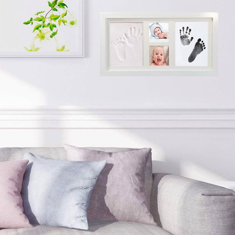 Bộ Khung Ảnh Bằng Đất Sét In Dấu Chân / Tay / Bàn Chân Cho Bé