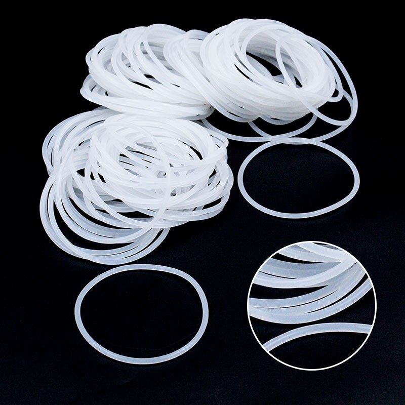 1 Vòng Đệm Cao Su Silicon Màu Trắng Dày 2.4mm Cho Vòng Đệm Chống Sốc VMQ O Cs52 / 55 / 56 / 58 / 60 / 65 / 70 / 75 / 80 / 90 / 100 * 2.4mm