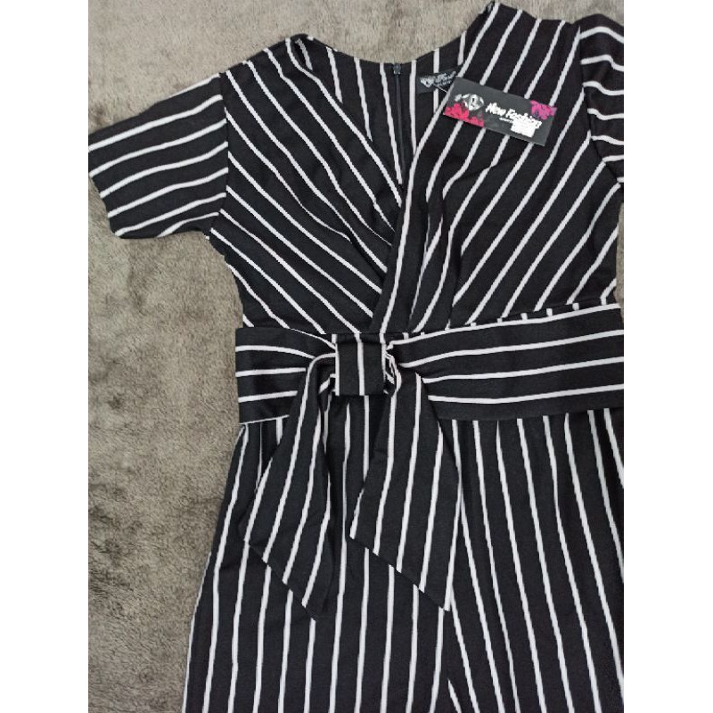 Jum Dài 💝FREESHIP💝 Đồ bay nữ dài kẽ sọc ống suông thắt nơ xinh xắn J1087 | BigBuy360 - bigbuy360.vn