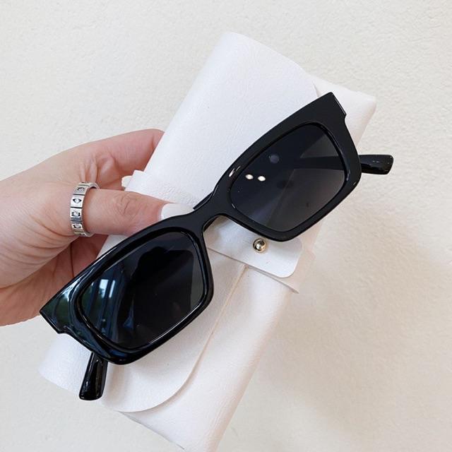 Kính râm nam nữ mắt mèo thời trang Hàn Quốc, gọng kính mát unisex màu đen cá tính