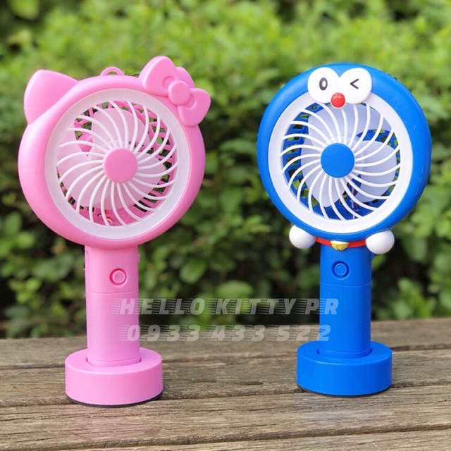 QUẠT SẠC TÍCH ĐIỆN HELLO KITTY & DOREMON