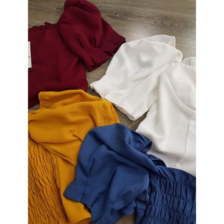 Áo kiểu croptop cổ vuông cup ngực