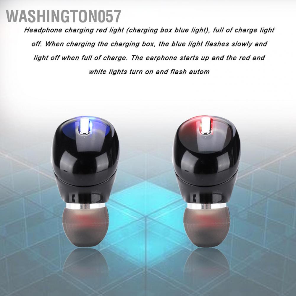 Hàng Hot Tai nghe Bluetooth không dây thể thao mini Tai nghe đa năng Tai nghe nhét tai Hàng giao ngayWashington057