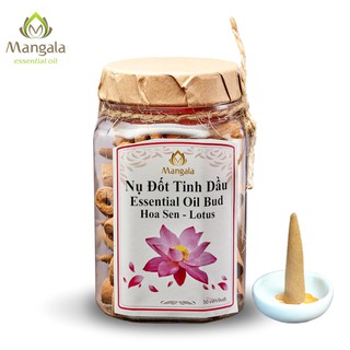 Nụ đốt tinh dầu hoa sen mangala tặng dĩa đốt 50 viên giải pháp khử mùi, làm thơm phòng thiên nhiên