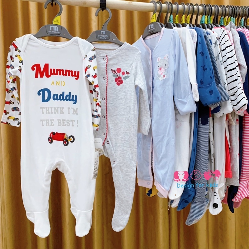 (Chọn mẫu) Sleepsuit, bodysuit Mother.care hàng xuất dư cho bé 3-6m (5-7kg), 6-9m (6-8kg