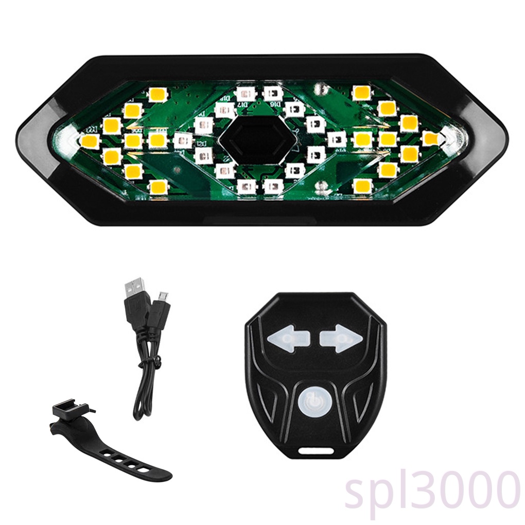 Đèn xi nhan cảnh báo chống thấm nước 60 bóng sạc USB có thể điều chỉnh cho xe đạp