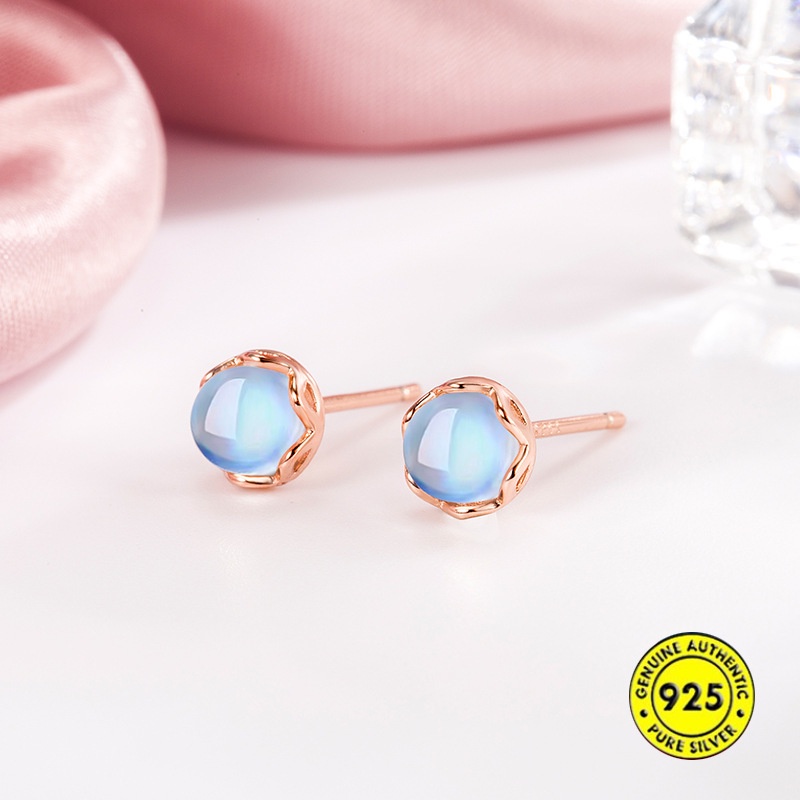 Khuyên Tai Đính Đá Mặt Trăng Thời Trang Nữ Tính