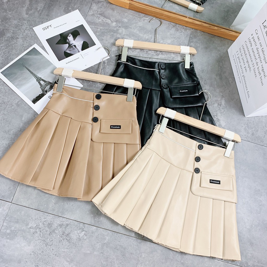 CHÂN VÁY DA XOÈ XẾP LI