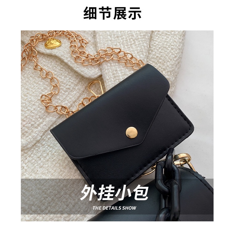 Túi Đeo Vai Một Bên Vai Màu Trơn Dây Xích Kiểu Hàn Quốc Cổ Điển Thời Trang Dành Cho Mẹ Và Bé