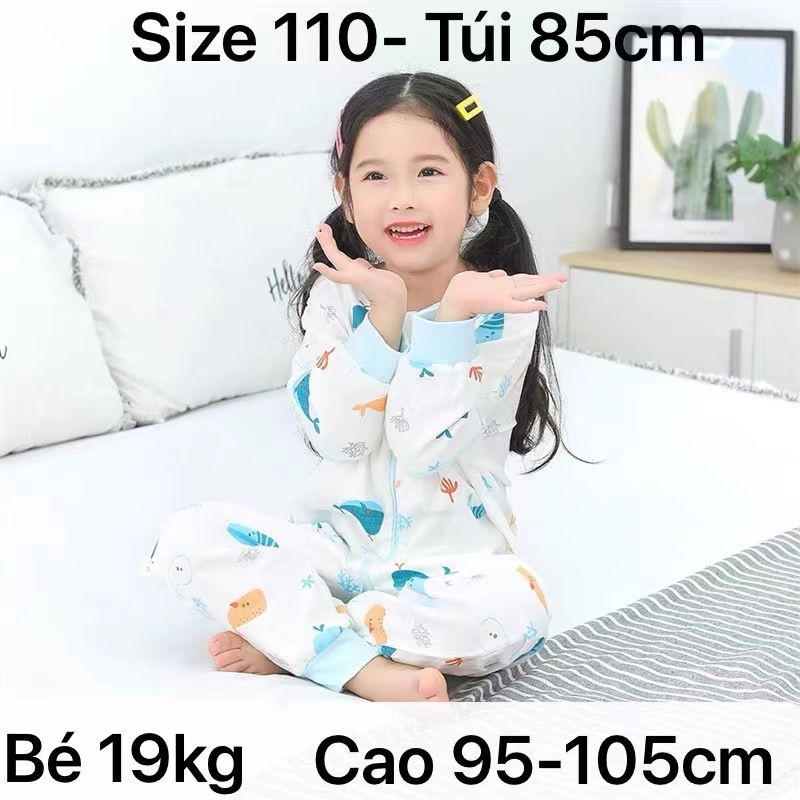 Ninikids: Túi ngủ cotton chần bông mùa Đông CHỐNG ĐẠP CHĂN, túi ngủ cho bé, túi ngủ ĐẠI HÀN