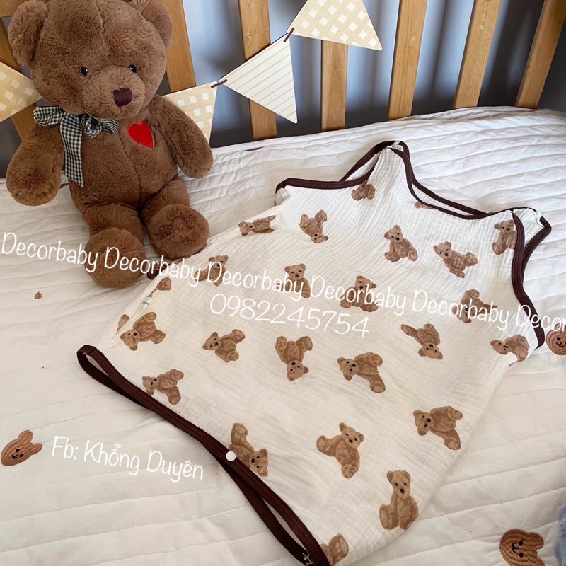 Túi ngủ xô muslin mềm mại thoáng khí thoải mái cho bé. | BigBuy360 - bigbuy360.vn