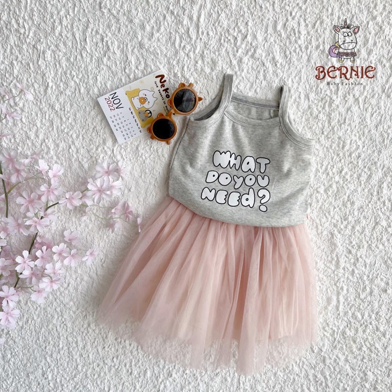 Áo thun hai dây cotton mềm cho bé gái, bảng màu 10 tone màu tươi tăn - BE0203.a