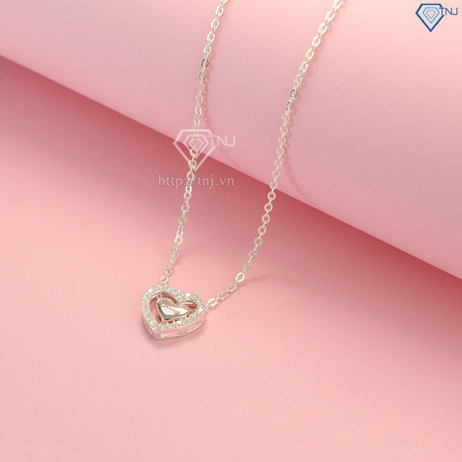 Dây chuyền bạc nữ hình trái tim khắc tên theo yêu cầu DCN0318 Trang Sức TNJ