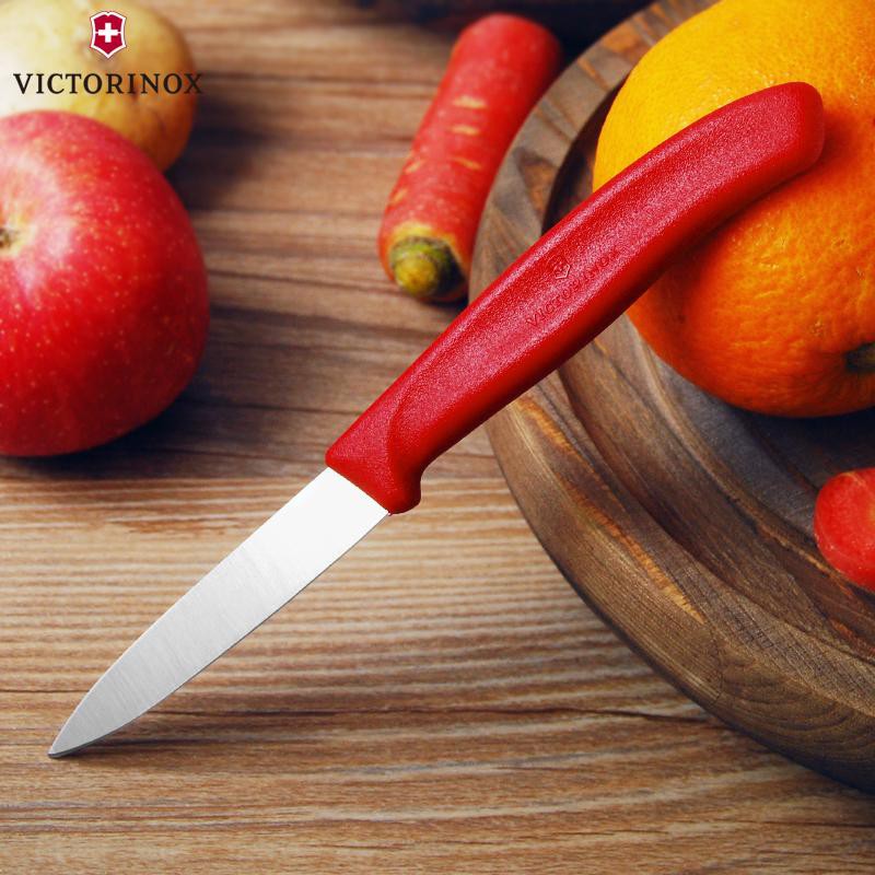 Dao cắt gọt rau củ VICTORINOX Paring Knives  màu đỏ (8cm straight blade) - Hãng phân phối chính thức