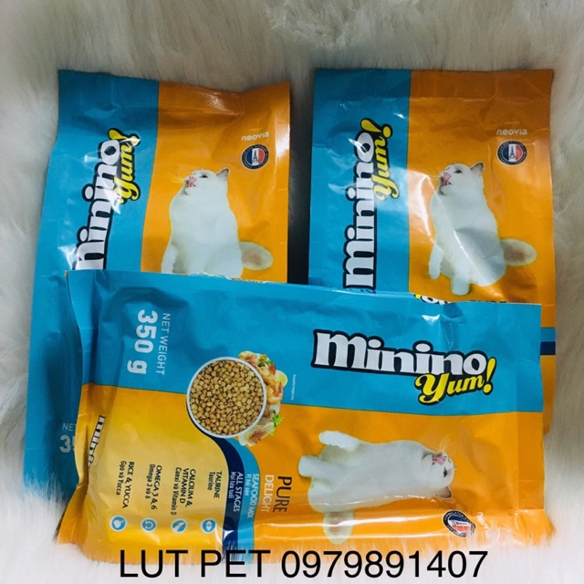  Thức ăn hạt khô Minino Yum cho mèo vị hải sản 350gr