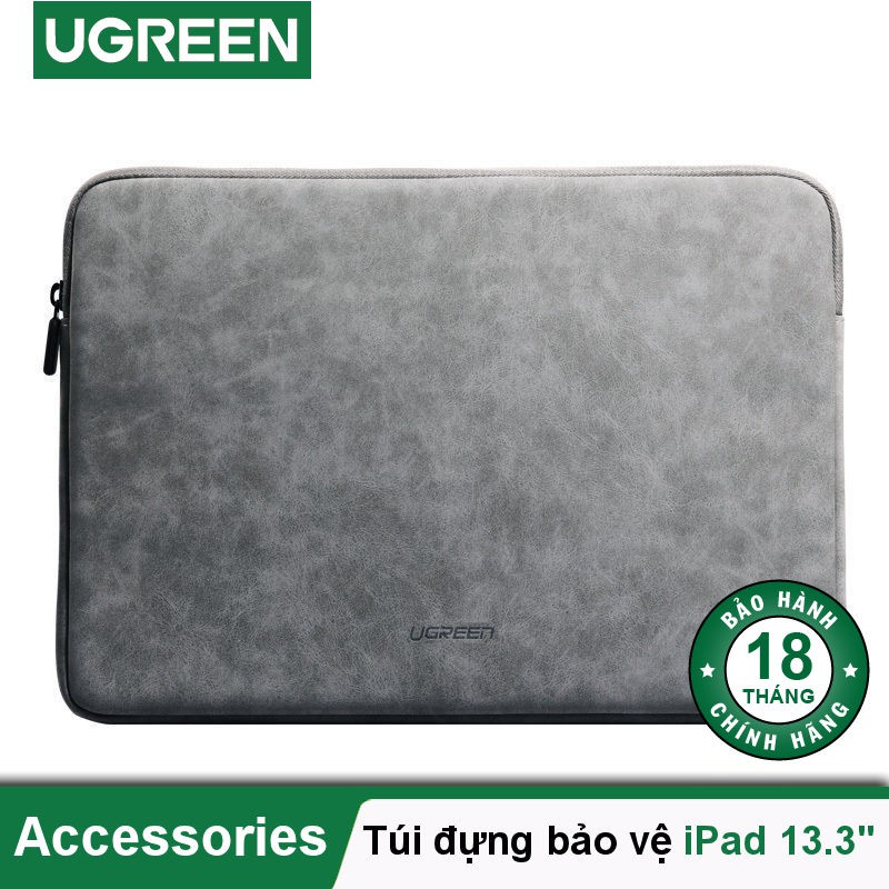 Túi đựng bảo vệ iPad bằng da, lót lông chống sốc, kích thước 9.7 inch, 13.3 inch, 15.4 inch UGREEN LP187