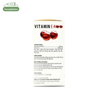 Viên uống vitamin e 400 đỏ nga, ngăn ngừa lão hóa da, mờ thâm nám - ảnh sản phẩm 4