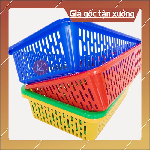 Rổ nhựa chữ nhật kiểu số 2 dài từ 3 tấc 3 đến 4 tấc