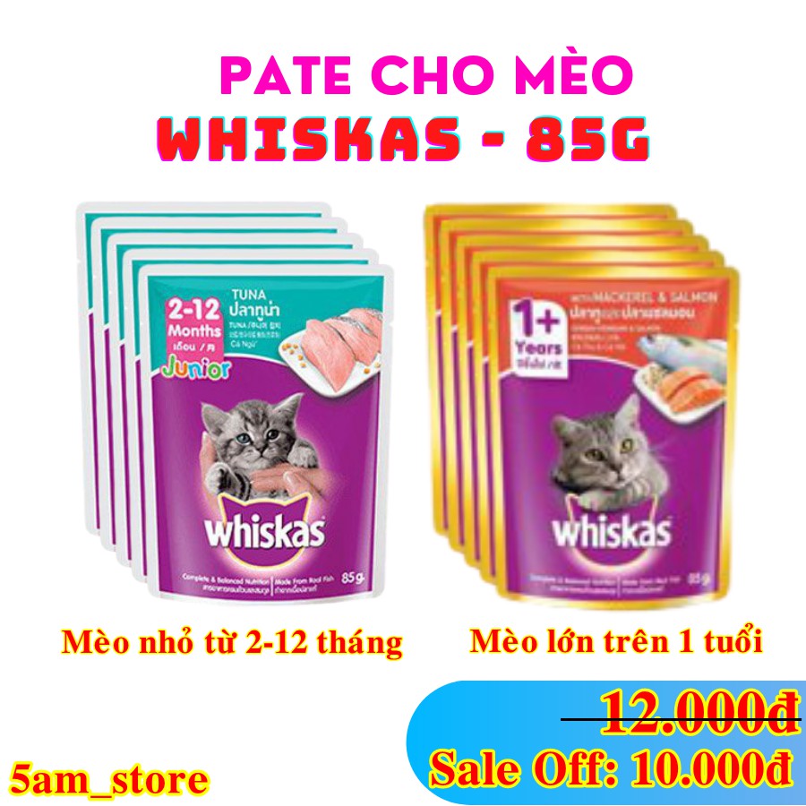 Thức ăn cho mèo Whiskas vị cá hồi 85g