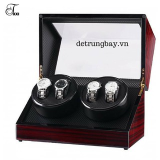 Hộp đựng đồng hồ cơ 2 ổ xoay 4 chiếc đồng hồ bằng gỗ