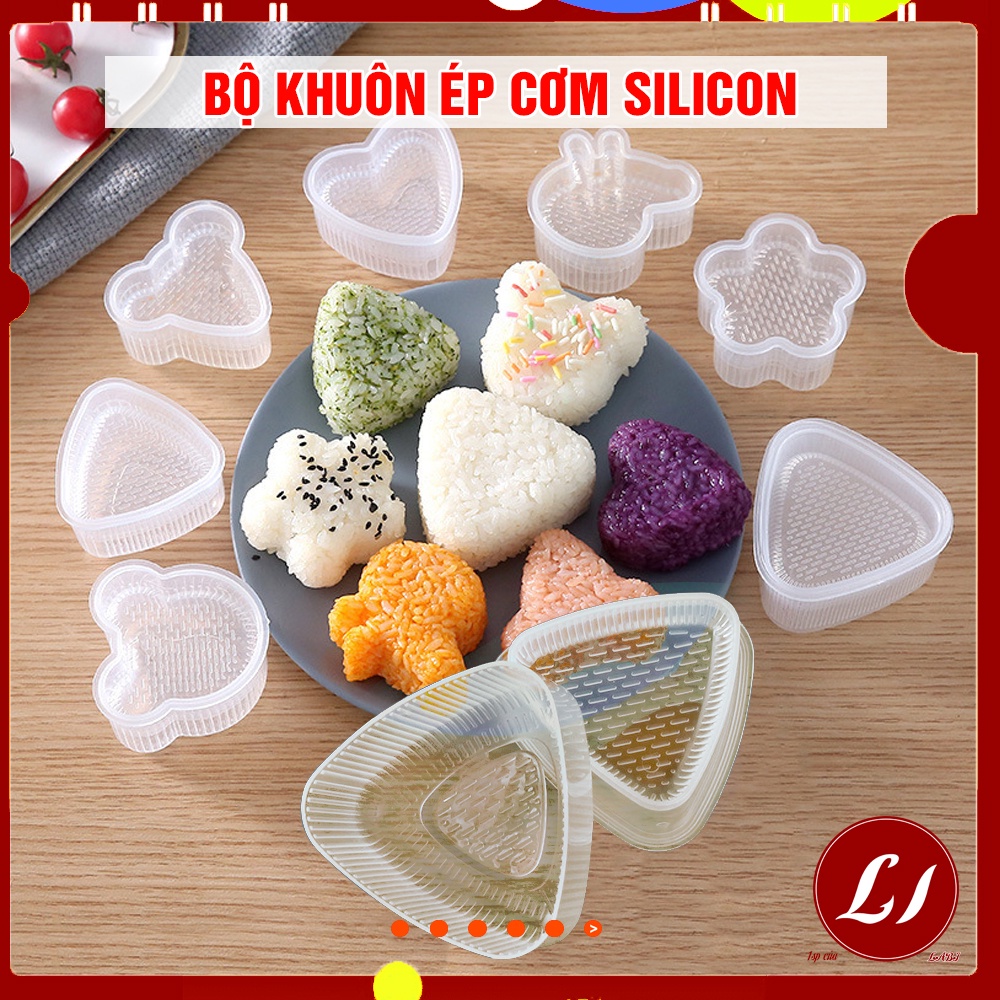 Set 6 Khuôn ép bento TRẮNG , ép cơm, bánh đa năng