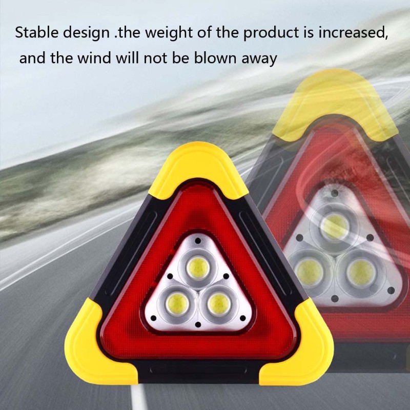 LIDU Multi Function Triangle Warning Sign Car LED Work light Road Safety Emergency