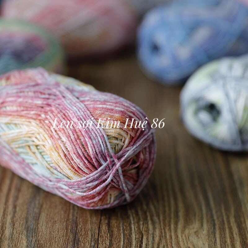 Len Baby Yarn màu loang cuộn 40g