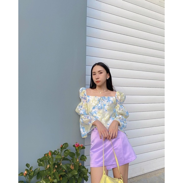 Áo tay phồng voan gương hoa from rộng Sleeve Top by Gum - Gum Tailor