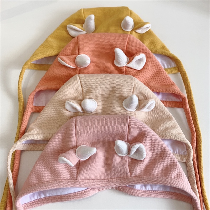 Nón vải 2 lớp dày cột dây 2 sừng tai cho bé