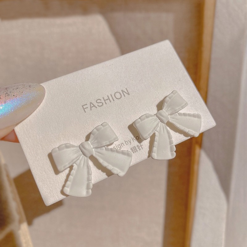 Đôi bông tai đính nơ phong cách Hàn Quốc thanh lịch cho nữ