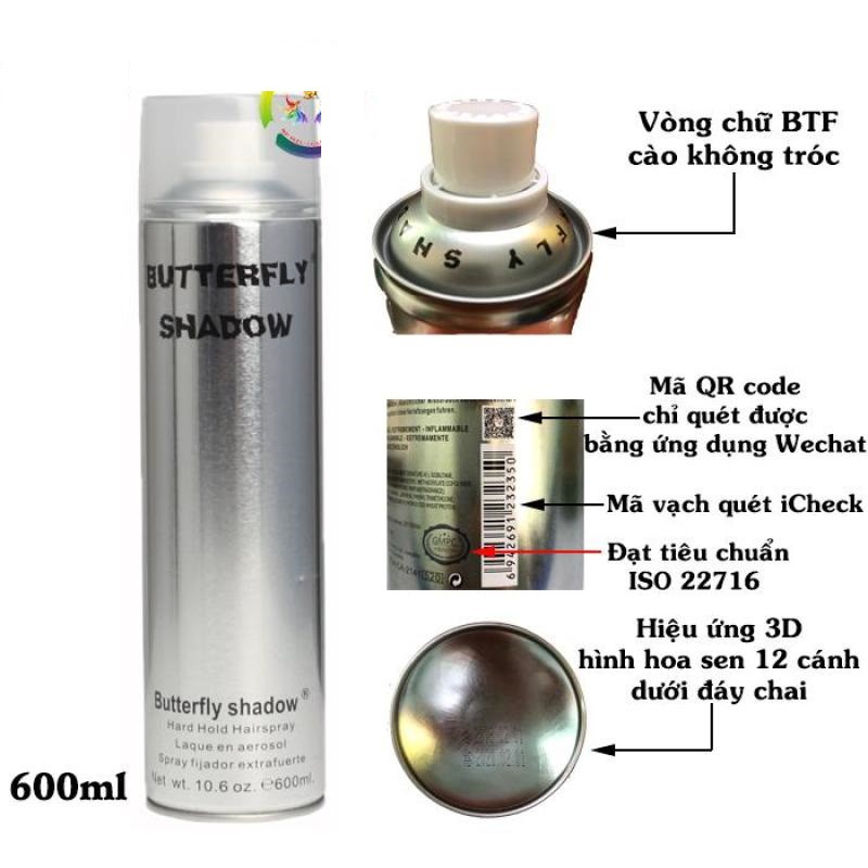 Keo Xịt Tóc Tạo Kiểu Tóc BUTTERFLY Shadow 600ml chính hãng