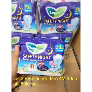 combo 3 Băng Vệ Sinh Laurier Fresh & Free Đêm 30cm 4M