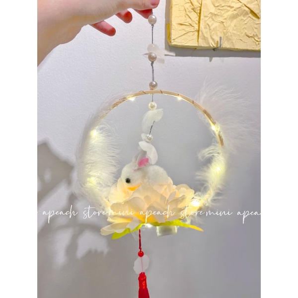 ĐÈN LỒNG TRUNG THU THỎ NGỌC GỖ LOẠI 1 HANDMADE