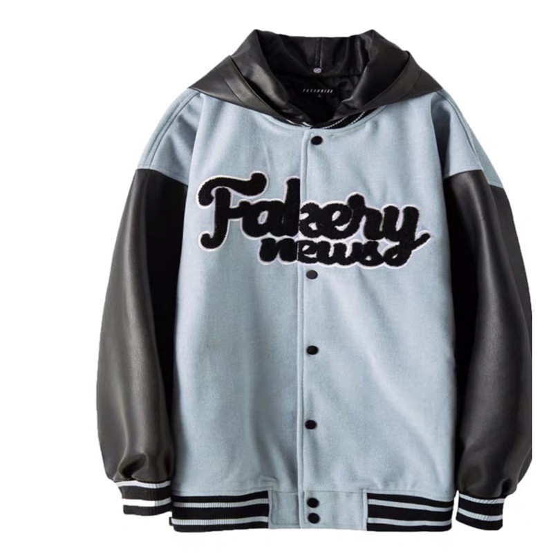 FAKERY NEWS VARSITY JACKET ( ảnh thật) 16typh