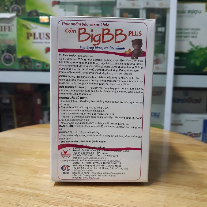 Cốm BigBB plus giảm nhanh triệu chứng viêm đường hô hấp trên ở trẻ