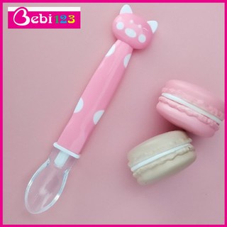 Muỗng thìa ăn dặm silicon hình mèo đáng yêu cho bé yêu