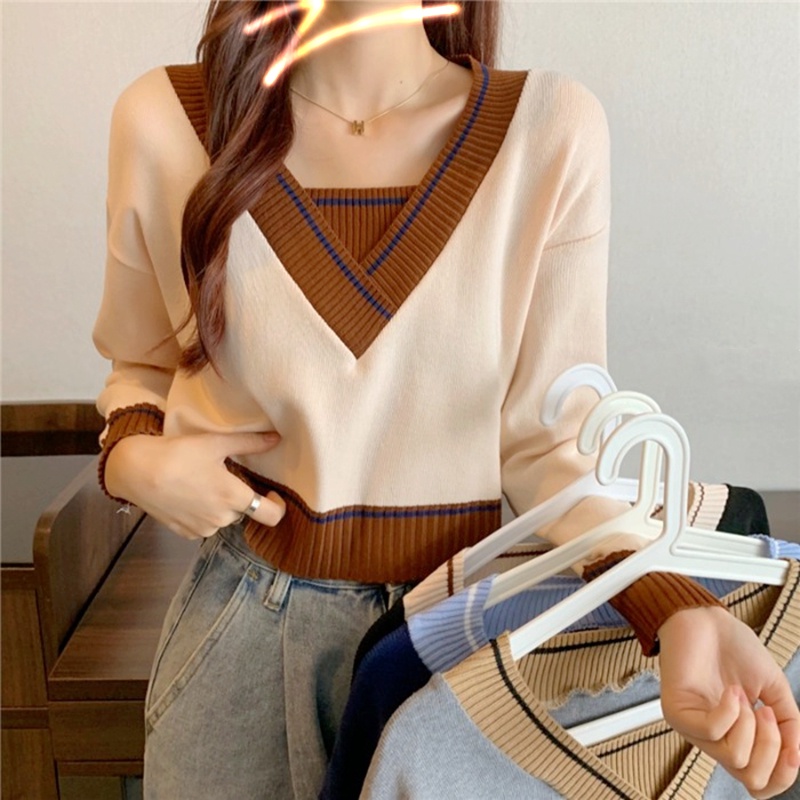 Áo Sweater Dệt Kim Dáng Rộng Thiết Kế Xinh Xắn Cho Nữ
