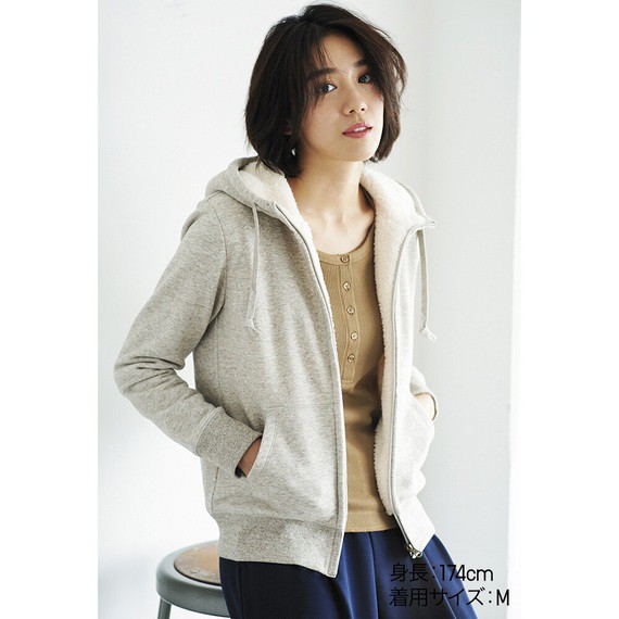 Áo khoác nỉ lót lông cừu nữ của Uniqlo