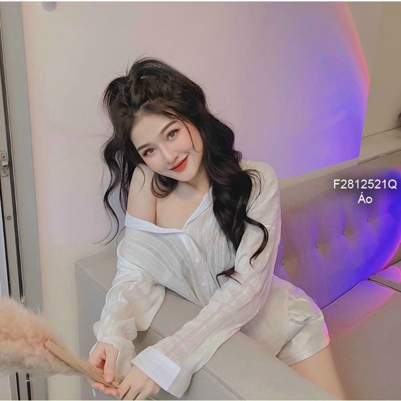 Áo sơ mi trắng thô tay dài