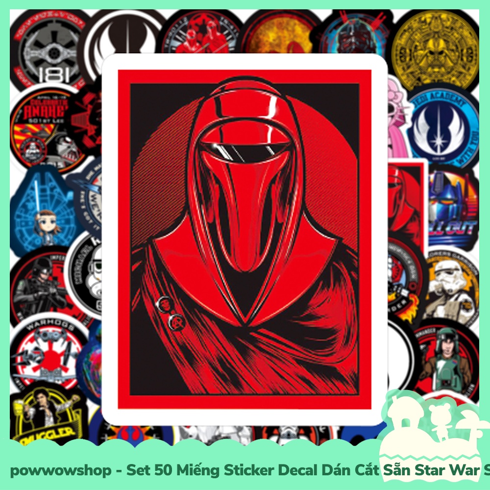 [Sẵn VN - Hỏa Tốc] Set 50 Miếng Sticker Decal Cắt Sẵn DIY Dán Trang Trí Vật Dụng Mẫu Star War Stick The Path Circle