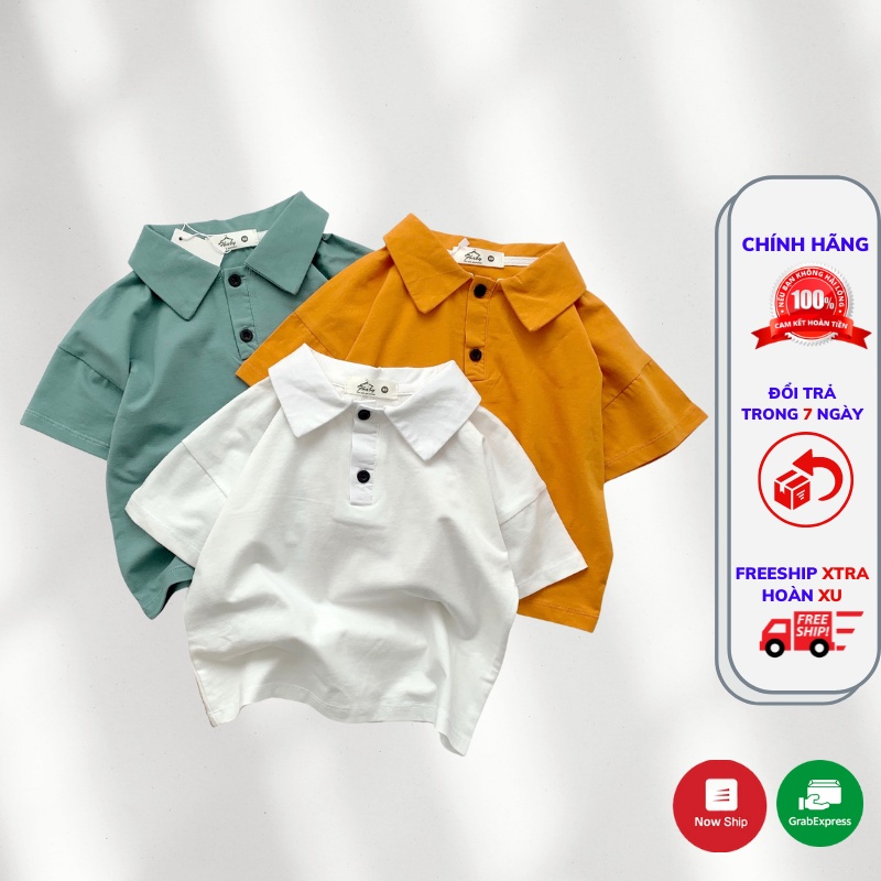 Áo polo bé trai Fbaby basic cổ bẻ áo polo bé trai trơn cotton co giãn áo quần áo trẻ em