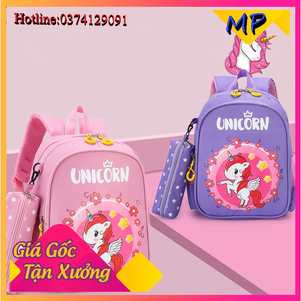 Balo Unicorn mầm non,balo mẫu giáo bé trai bé gái hình con vật dễ thương chống thấm nước