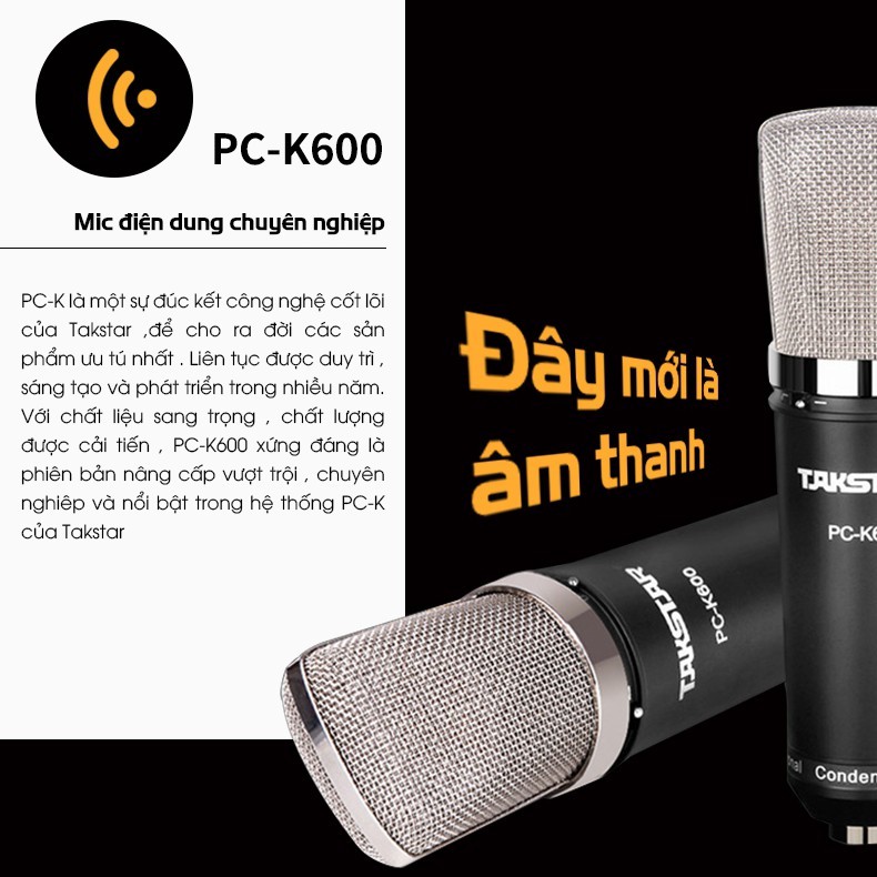 【Chính hãng】Mic thu âm chuyên nghiệp cao cấp Takstar PC-K600 hát karaoke, livestream, bán hàng