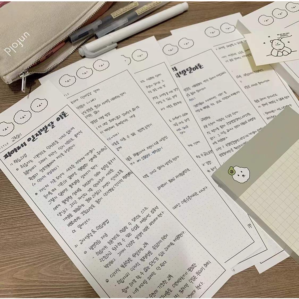 Giấy Ghi Chú 30 Tờ In Hình Gấu Bánh Quy 5half Cho Học Sinh