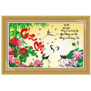 Tranh đá đồng hồ cha mẹ df069