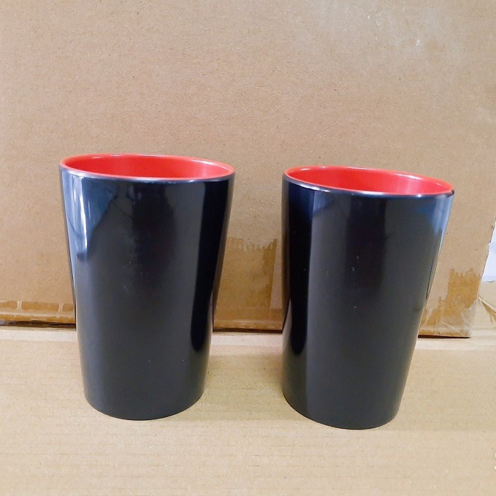 Ly Nhựa Melamine 2 Lớp Đỏ Đen Cao Cấp